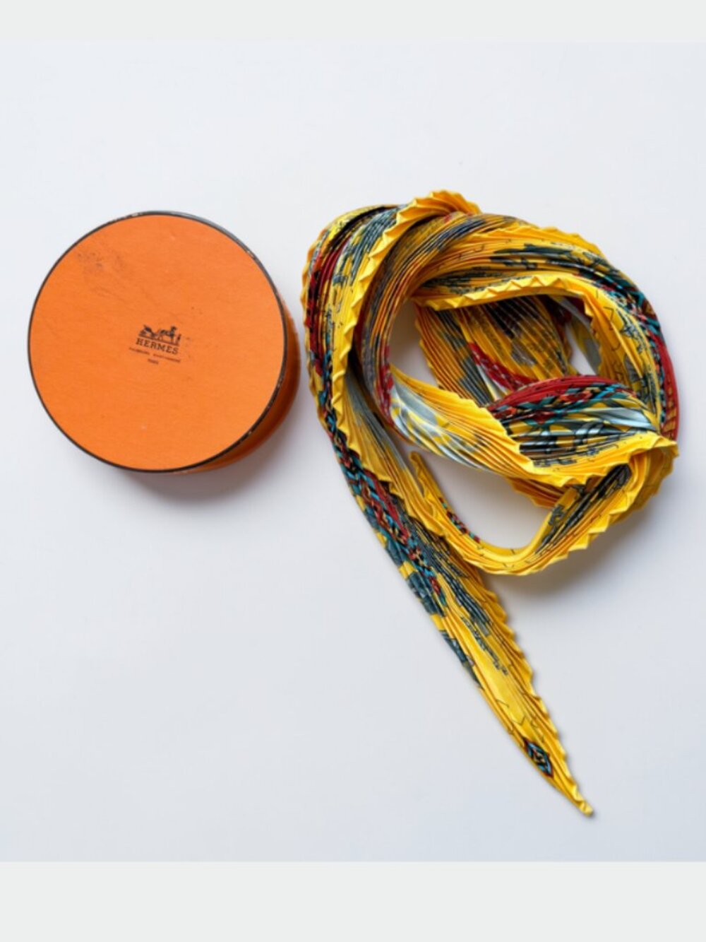 Hermes Musique des Dieux Pilsse Silk Pleated Scarf
